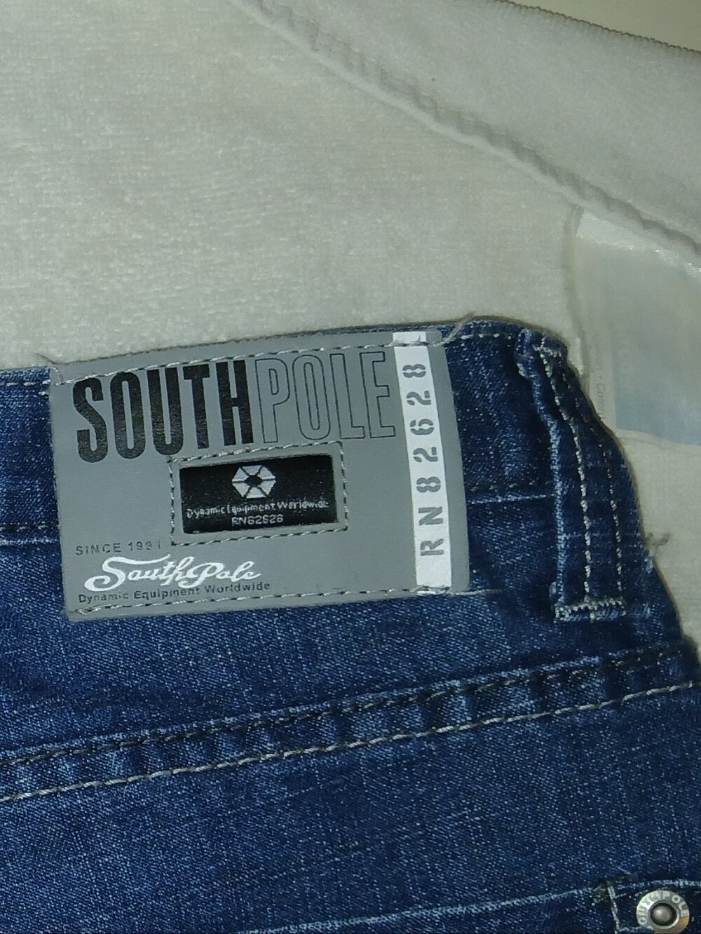 2000's South Pole Kids/Youth Med/Dark Wash Blue Jorts w/ Skull Graphic Pockets - Picture 3 of 8